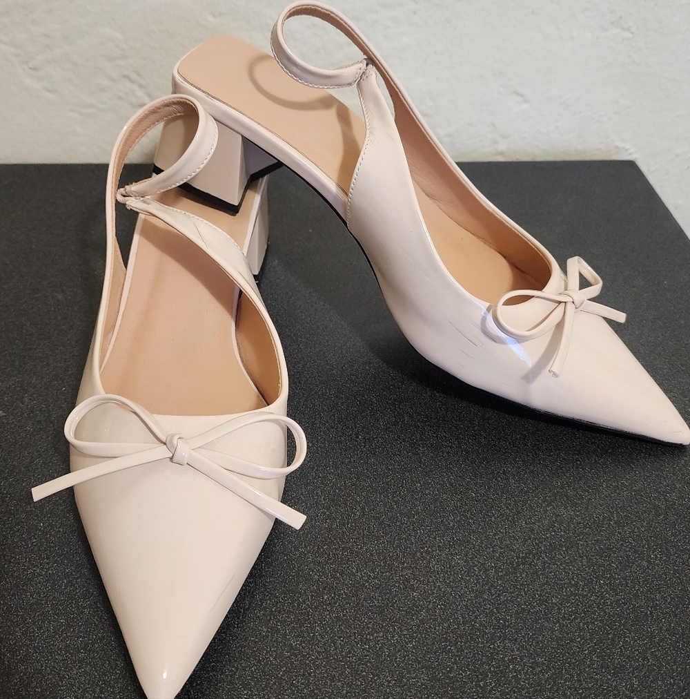 Elegant Cream Slingback Heels